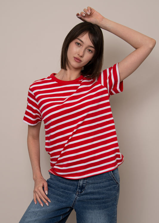 Basic Crew- Cherry Stripe-Rd Style - Uforia Muse 
