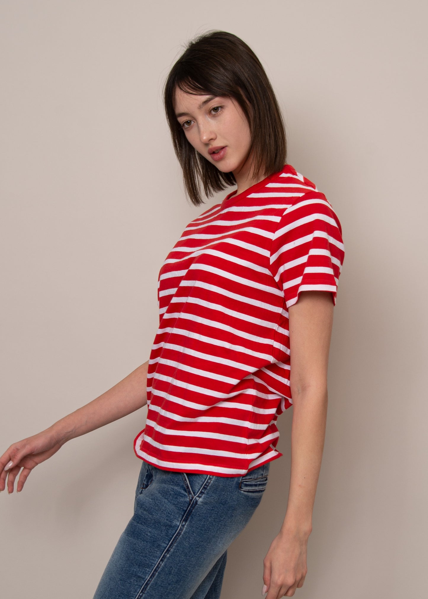 Basic Crew- Cherry Stripe-Rd Style - Uforia Muse 