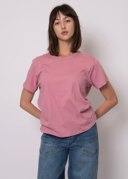 Zaya Basic Crew Tee-Petal Pink- Rd Style - Uforia Muse 