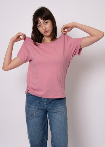 Zaya Basic Crew Tee-Petal Pink- Rd Style - Uforia Muse 