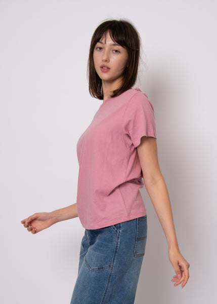 Zaya Basic Crew Tee-Petal Pink- Rd Style - Uforia Muse 