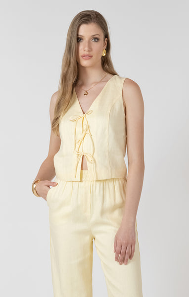 Lemon Drop Tie Top-Black Tape - Uforia Muse 