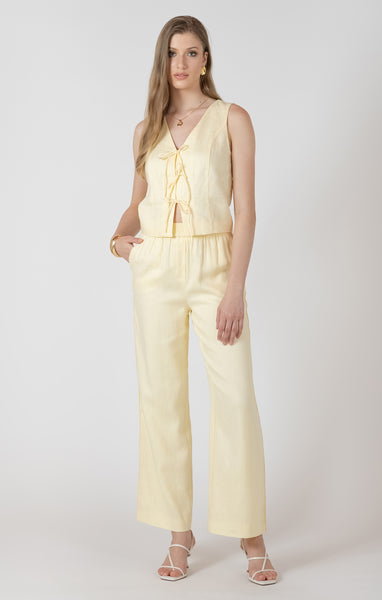 Lemon Drop Tie Top-Black Tape - Uforia Muse 