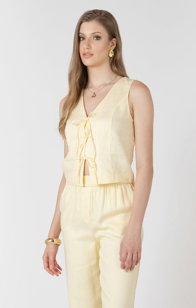Lemon Drop Tie Top-Black Tape - Uforia Muse 