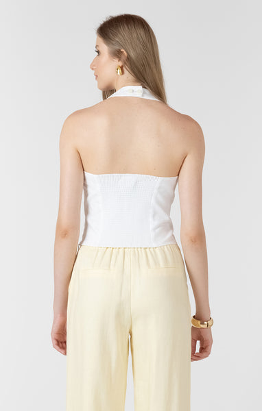 Ivory Halter Top-Black Tape - Uforia Muse 