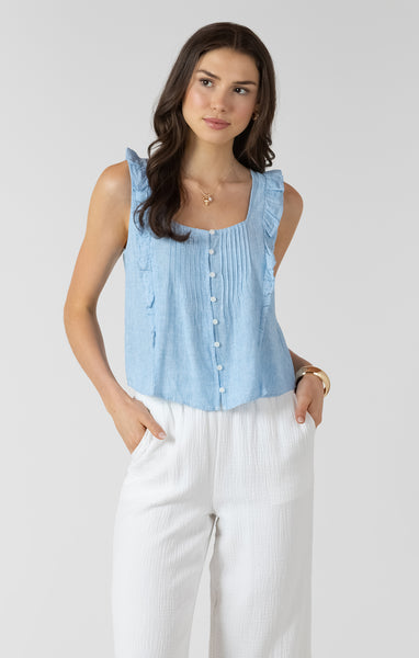 Ty Ruffle Sleeveless Blouse-Dex - Uforia Muse 