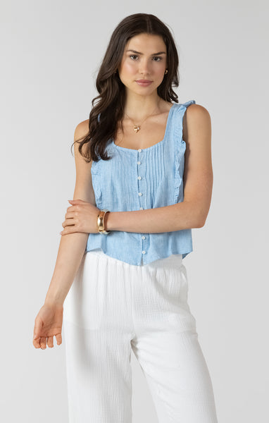 Ty Ruffle Sleeveless Blouse-Dex - Uforia Muse 