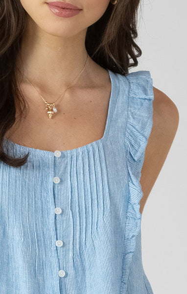 Ty Ruffle Sleeveless Blouse-Dex - Uforia Muse 