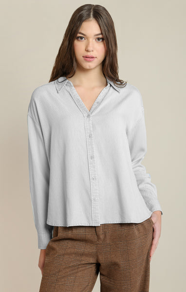 Pinstripe Collar Blouse- Dex