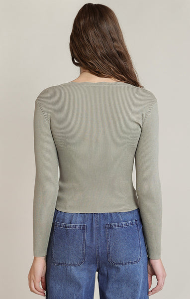 Tasha Scalloped Top-Sage- Dex