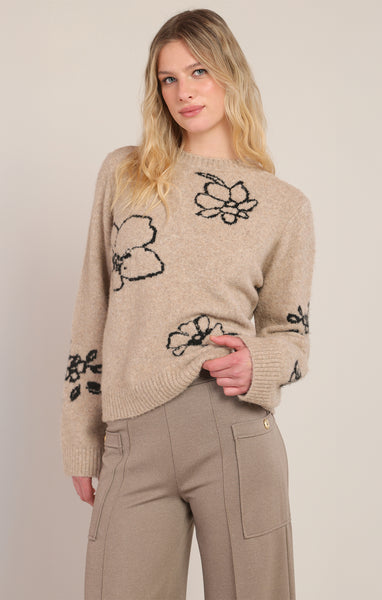 Macy Flower Sweater- Room 34