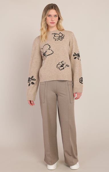 Macy Flower Sweater- Room 34