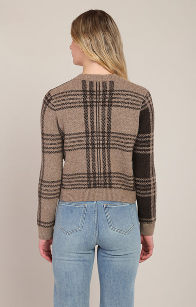 Mocha Plaid Cardigan- Room 34