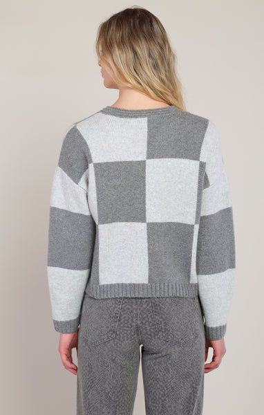 Check V-Neck Sweater-Dex