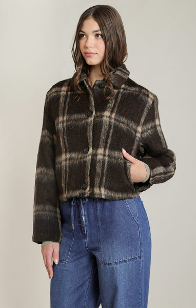 Plaid Short Coat-Dex