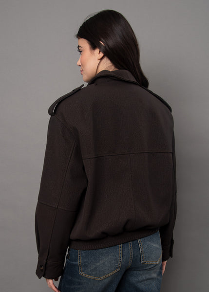 Mikaya Vegan Leather Bomber w/ Removable Fur