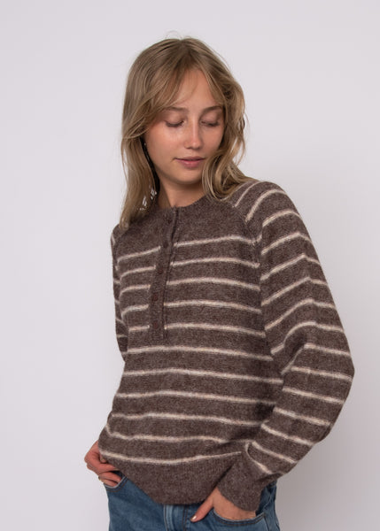 Suavia Henley Stripe Sweater-RD Style