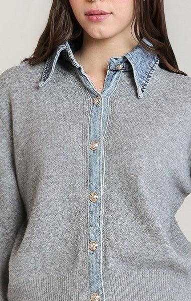 Bellwood Denim Trim Sweater- Dex