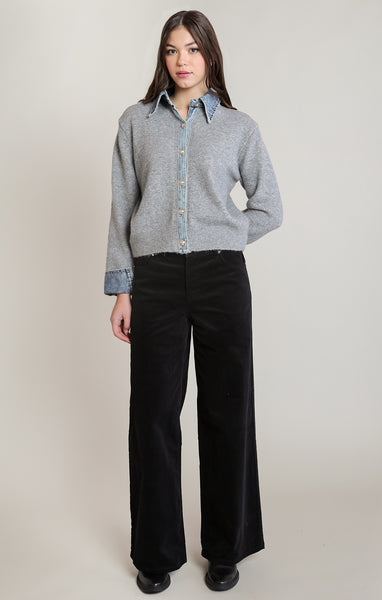 Bellwood Denim Trim Sweater- Dex