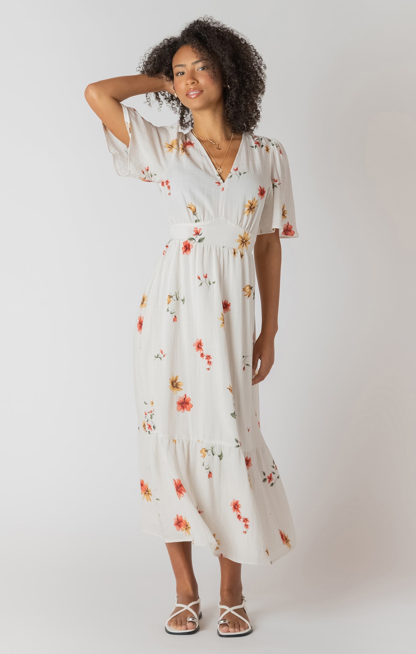 Short Sleeve Floral Dress - Room 34