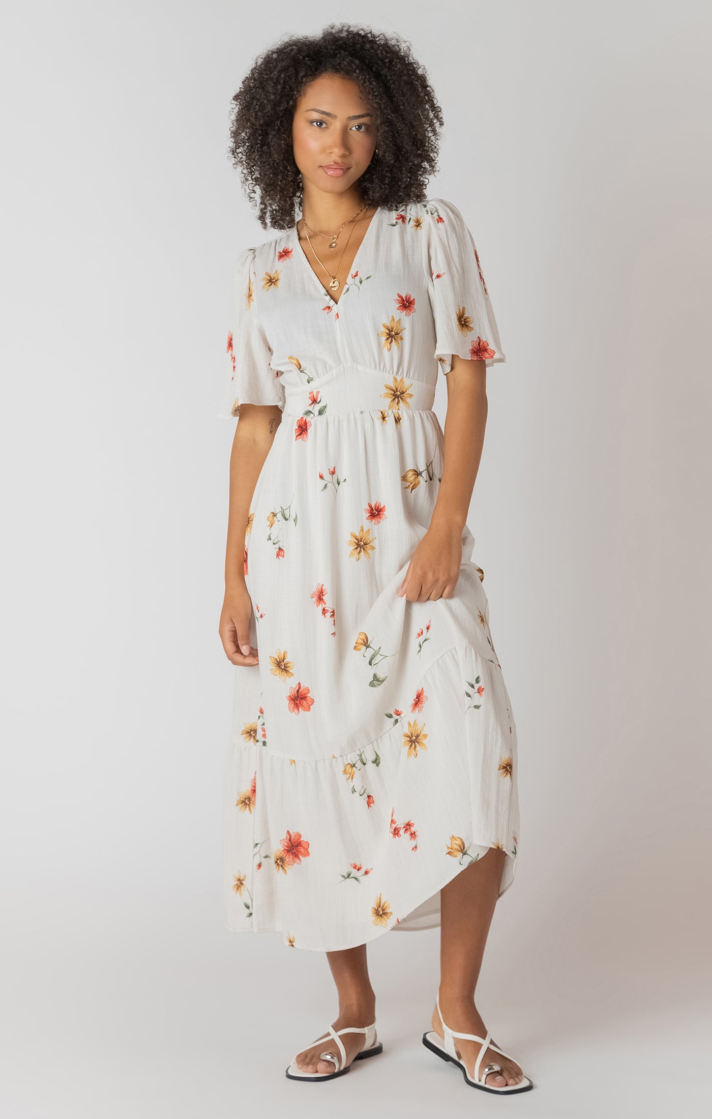 Short Sleeve Floral Dress - Room 34