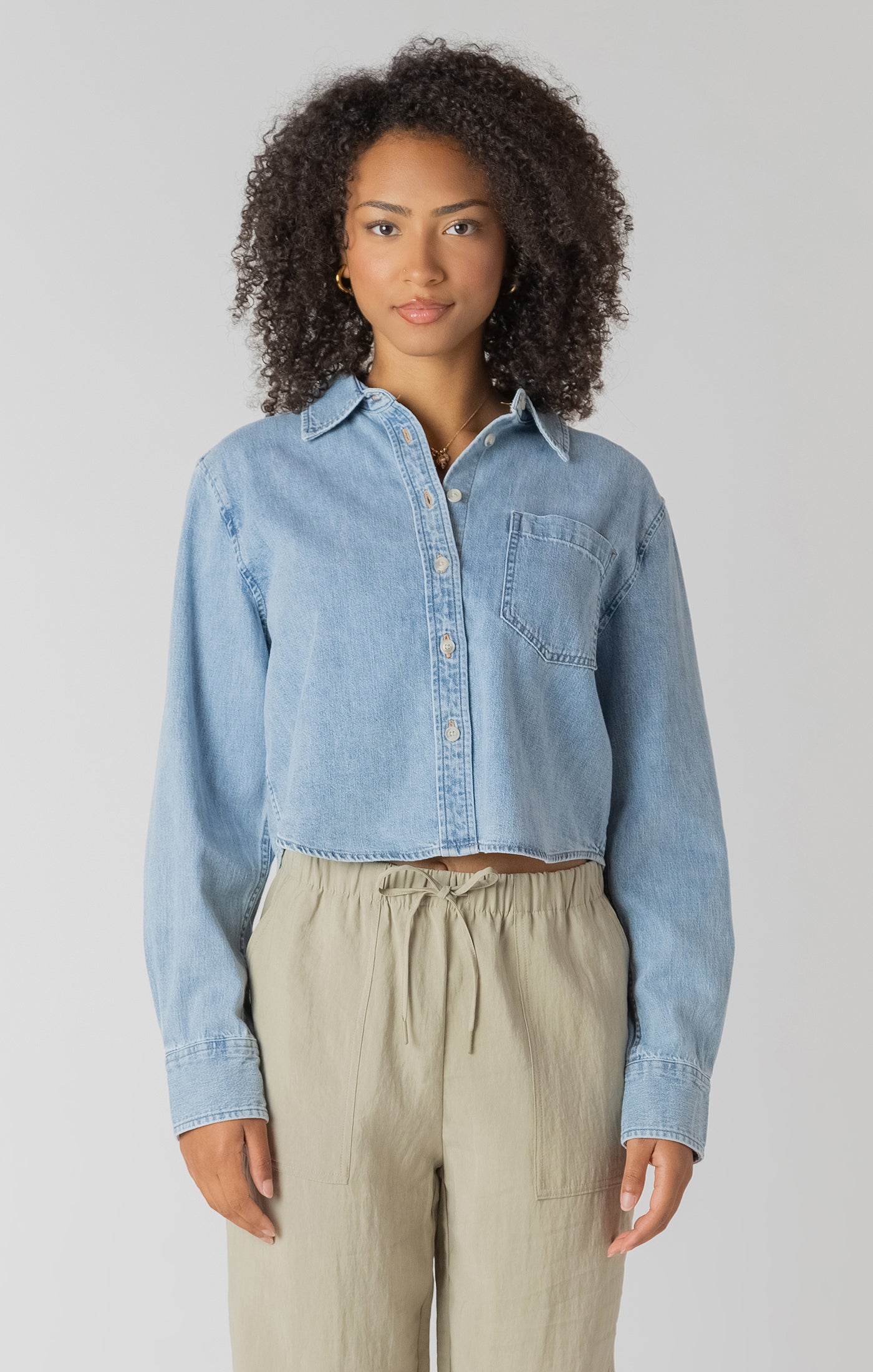 Denim Crop Shirt - Room 34