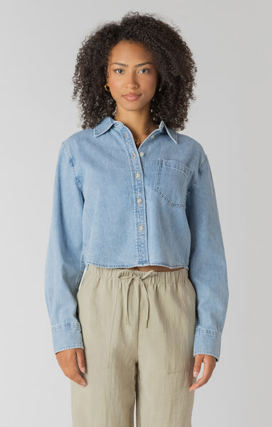 Denim Crop Shirt - Room 34 - Uforia Muse 