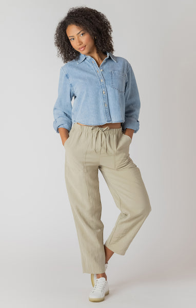 Denim Crop Shirt - Room 34 - Uforia Muse 