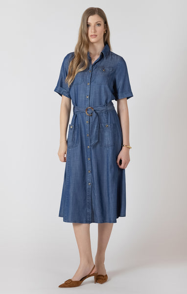 Belted Utility Dress - Black Tape - Uforia Muse 