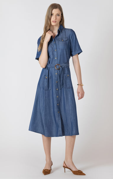 Belted Utility Dress - Black Tape - Uforia Muse 
