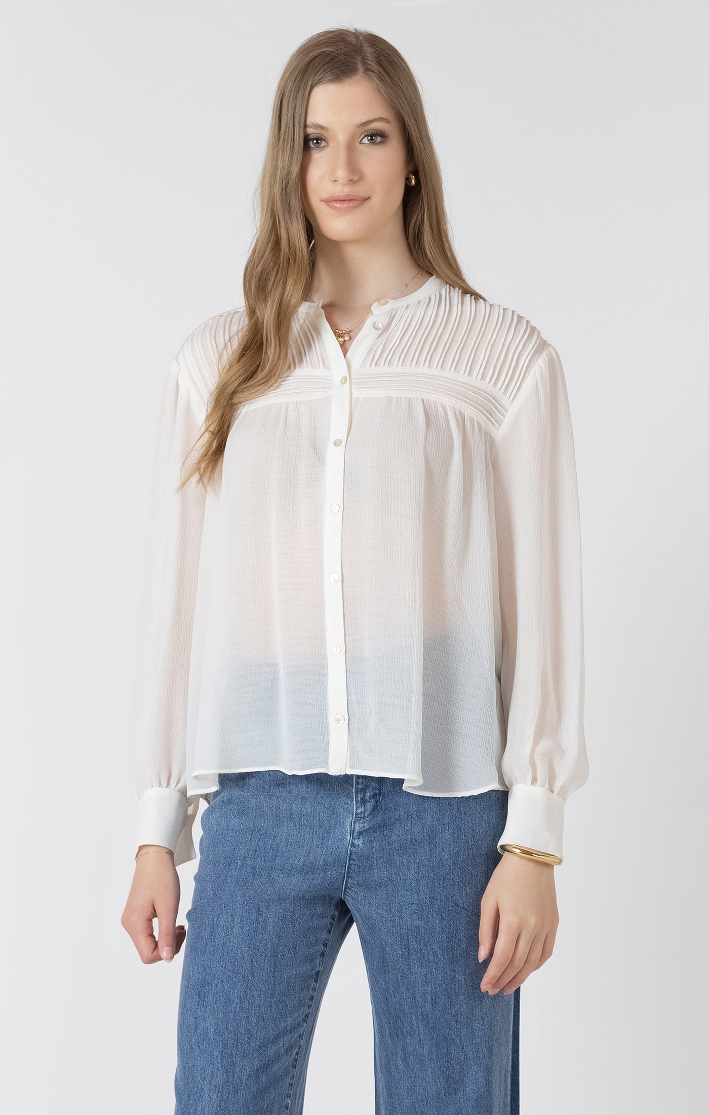 Pintuck Blouse - Black Tape