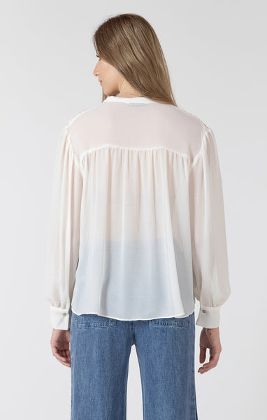 Pintuck Blouse - Black Tape - Uforia Muse 