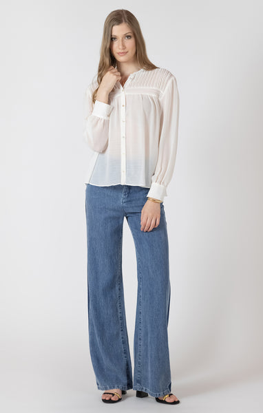 Pintuck Blouse - Black Tape - Uforia Muse 
