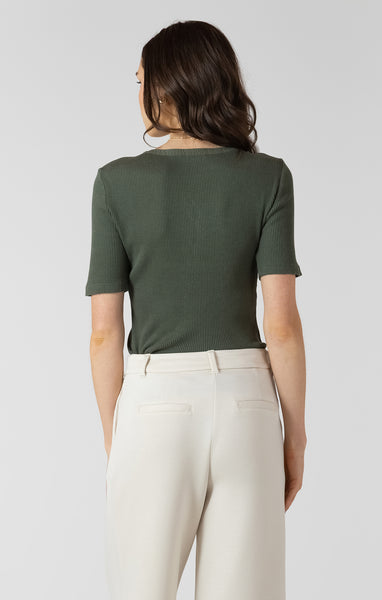 Ribbed Lace Up Tee - Dex - Uforia Muse 