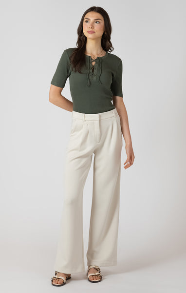 Ribbed Lace Up Tee - Dex - Uforia Muse 