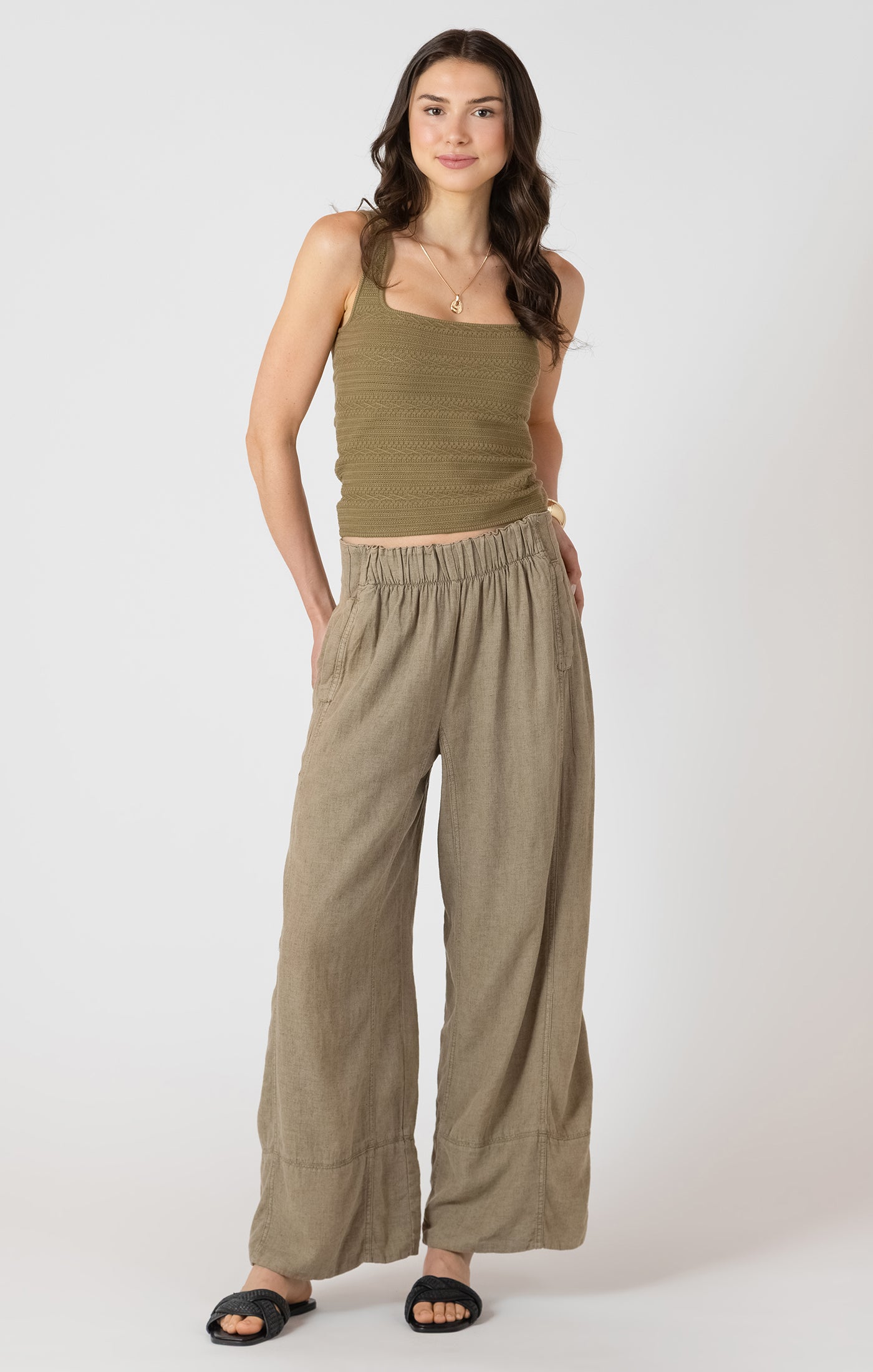 Wide Leg Linen Pant - Dex
