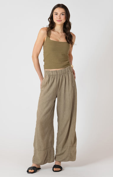Wide Leg Linen Pant - Dex - Uforia Muse 