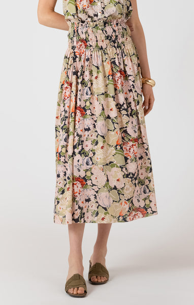 Smocked Waist Midi Skirt - Dex - Uforia Muse 