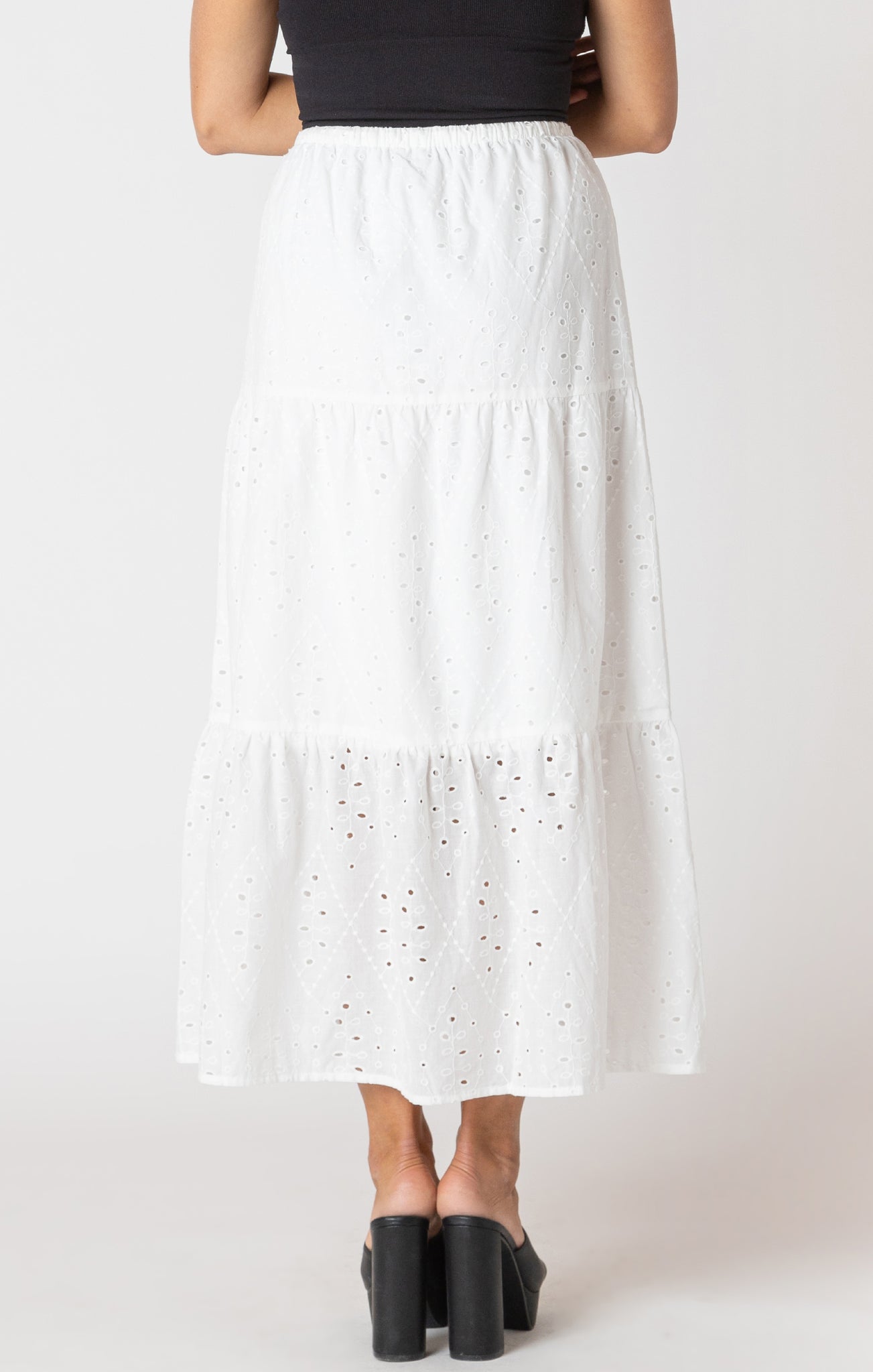 Embroidered Eyelet Maxi Skirt -Room 34