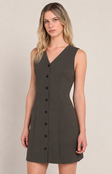 Sammie Button-Up Mini Dress- Dex