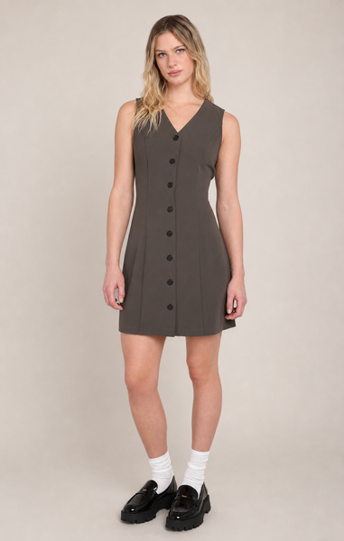 Sammie Button-Up Mini Dress- Dex