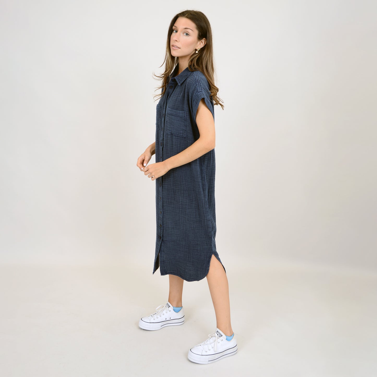 Aira Gauze Shirt Dress- INK - RD Style - Uforia Muse 