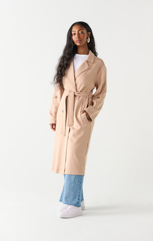 Double Breasted Knit Trench - Dex