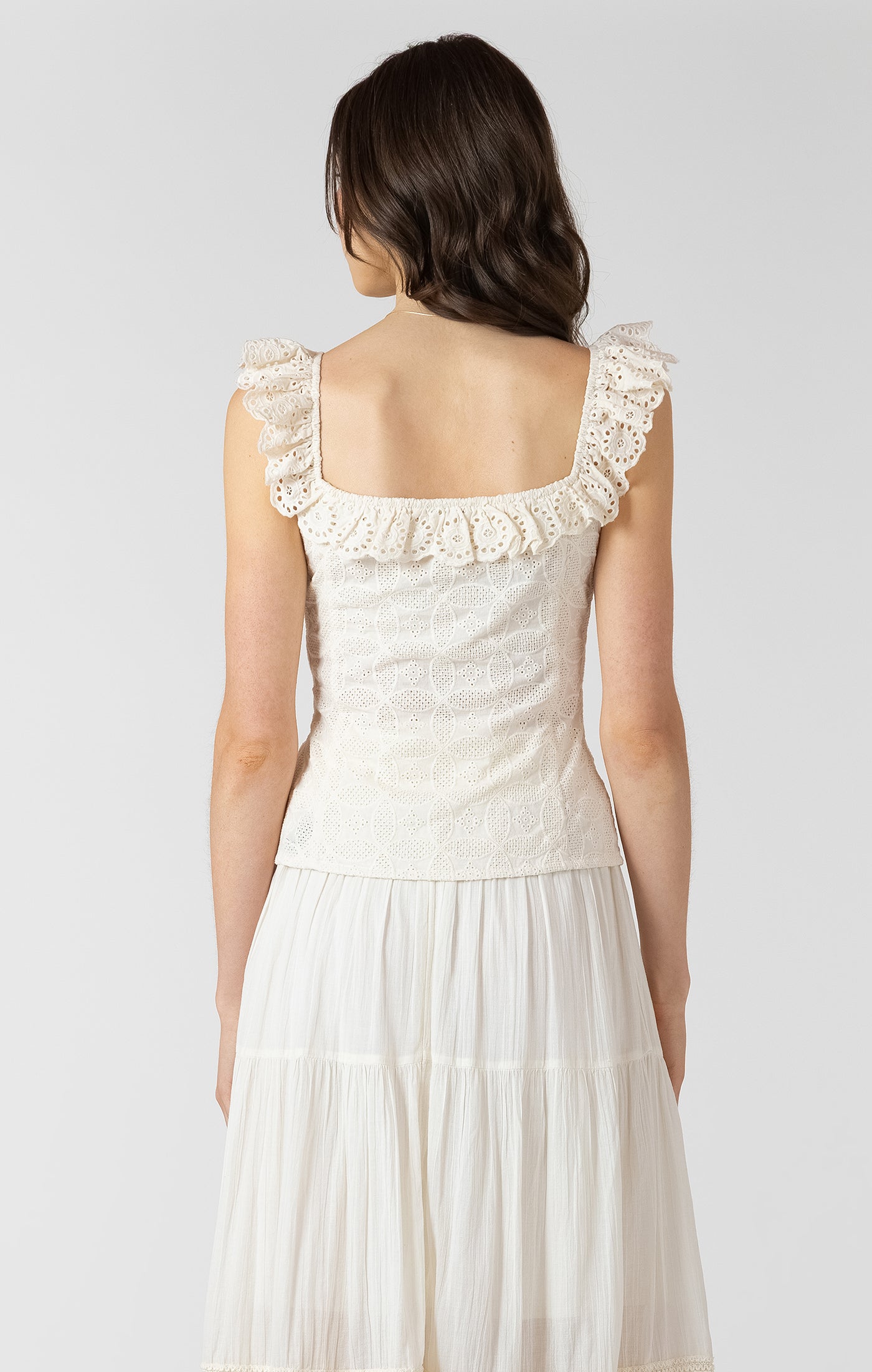 Ecru Eyelet Tank-Dex - Uforia Muse 