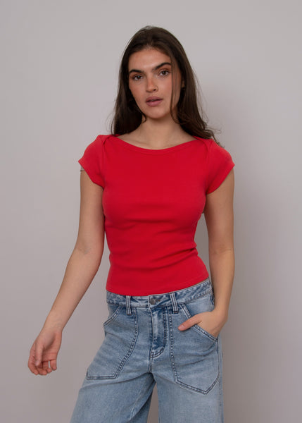 Kelly Boatneck Top-Cherry- Rd Style - Uforia Muse 