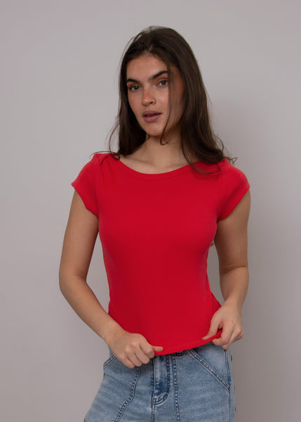 Kelly Boatneck Top-Cherry- Rd Style - Uforia Muse 
