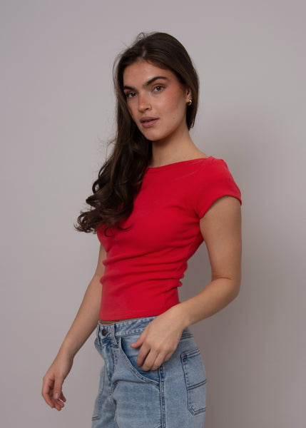 Kelly Boatneck Top-Cherry- Rd Style - Uforia Muse 