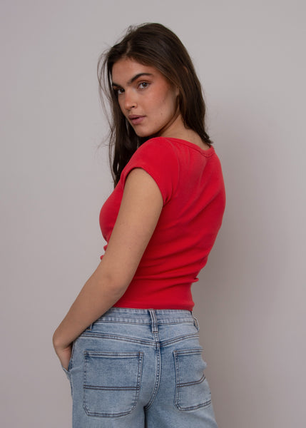 Kelly Boatneck Top-Cherry- Rd Style - Uforia Muse 