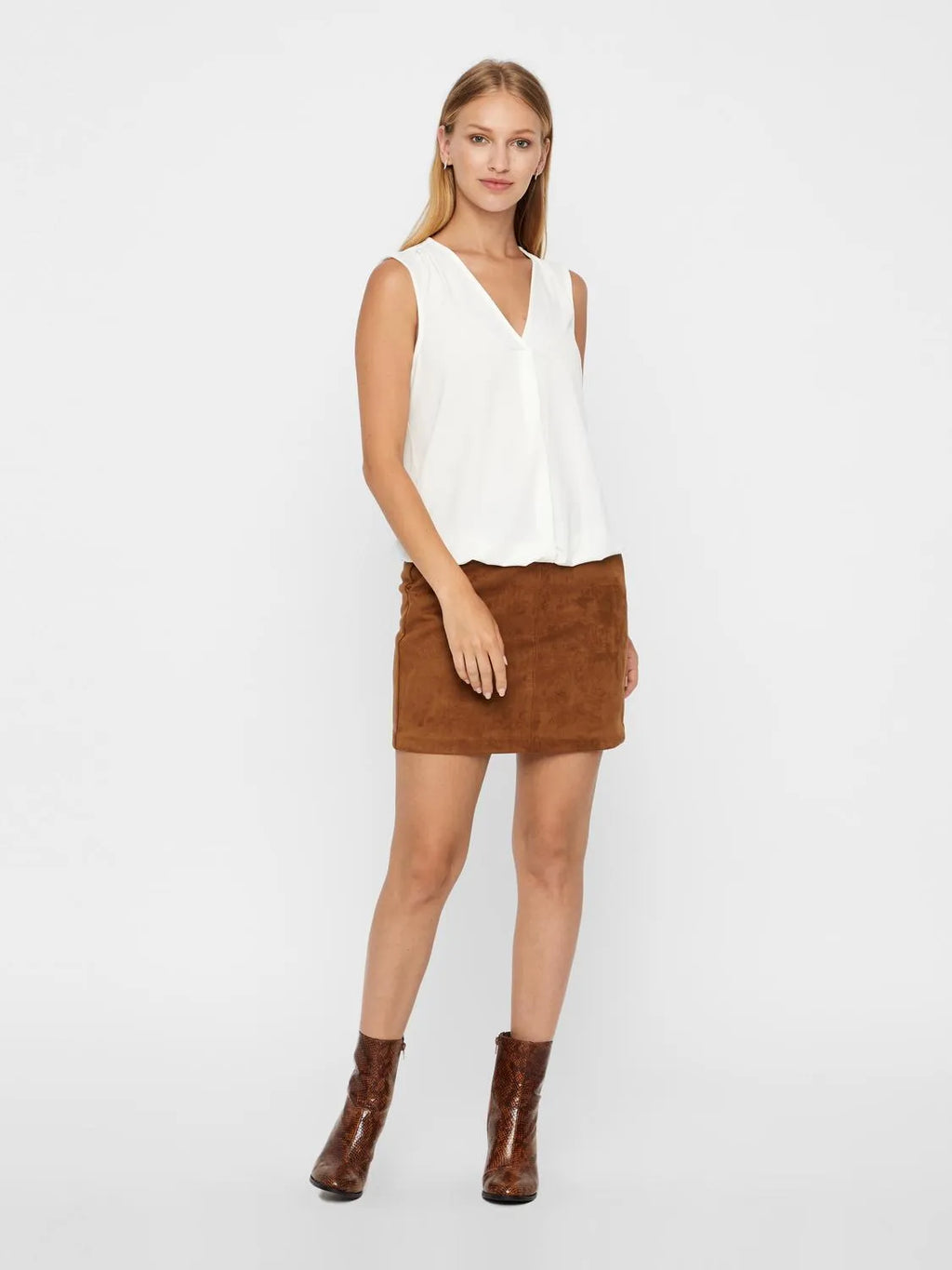 Donna Fauxsuede Skirt- Vero Moda