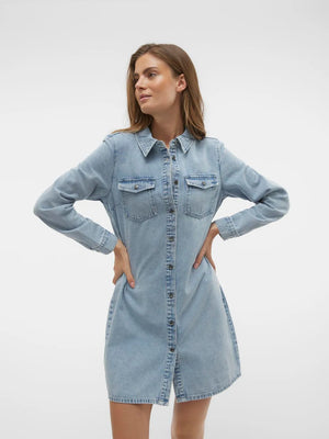 Jennie Denim Dress- Blk- Vero Moda